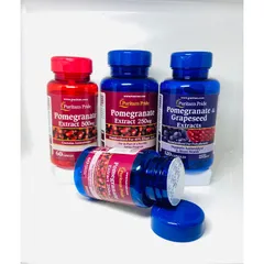 Viên Uống Chống Nắng Nội Sinh Lựu Đỏ Puritan's Pride - Hỗ Trợ Làm Trắng Da, Ngăn Ngừa Nám, Chống Oxy Hóa Từ Hoa Quả Mỹ