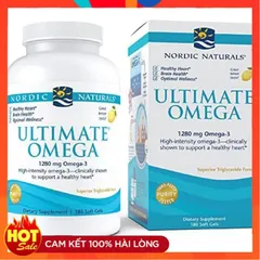 Viên uống Nordic Naturals Ultimate Omega 3 - Hỗ trợ trí não, ổn định huyết áp, tăng cường thị lực, 1280mg Omega 3, Sức khỏe tim mạch.