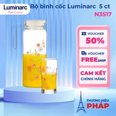 Bộ Bình Cốc Thủy Tinh Luminarc Rotterdam 5 Chi Tiết - Sang Trọng và Tinh Tế Cho Gia Đình và Văn Phòng