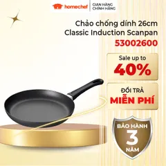 Chảo Chống Dính Scanpan Classic 26cm - Dùng cho Bếp Từ, Bếp Ga, Hàng Chính Hãng, Bảo Hành 3 Năm, Thiết Kế Đan Mạch