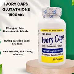 Viên Uống Trắng Da Ivory Caps 1500mg - Tái Tạo Da Sáng Khỏe Từ Bên Trong, Hỗ Trợ Ngăn Ngừa Lão Hóa, Mỹ 60 Viên