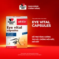 Viên Uống Hỗ Trợ Chống Mỏi Mắt Doppelherz Eye Vital - Tăng Cường Thị Lực, Bổ Sung Vitamin A, C, E, Hộp 30 Viên