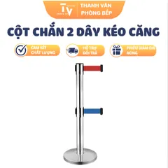 Cột chắn inox 2 dây kéo căng 2m - 5m (sẵn 2 dây kéo) (TV1356)