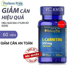 Viên Uống Giảm Cân An Toàn L-Carnitine 500mg Puritan's Pride - Hỗ Trợ Chuyển Hóa Năng Lượng - Giảm Mỡ Thừa Hiệu Quả, 60 Viên