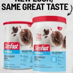 Bột Sữa Giảm Cân SlimFast 572g Vị Socola - Hỗ Trợ Kiểm Soát Cơn Đói và Thay Thế Bữa Ăn, Hàng Nhập Mỹ