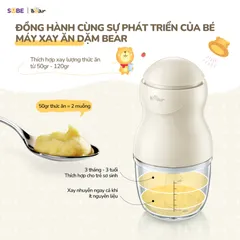 Máy Xay Thực Phẩm Bear GR-B03V8 0.3L - 8 Lưỡi Dao Inox 304, Chuyên Xay Đồ Ăn Dặm và Gia Vị, Công Suất 120W, Thiết Kế Nhỏ Gọn