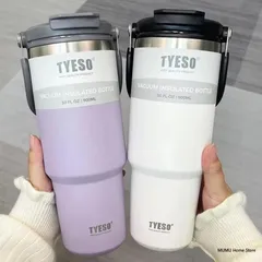 Ly Giữ Nhiệt TYESO Inox 304 Cao Cấp - Dung Tích 600ml & 900ml, Giữ Nóng 8h, Lạnh 20h, Phụ Kiện Vệ Sinh và Sticker Đính Kèm