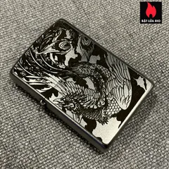 Zippo 205 Khắc Phụng Bộ Tứ Linh - Zippo Bằng Đồng Khắc Laser Sâu, Quà Tặng Độc Đáo Cho Người Sưu Tầm