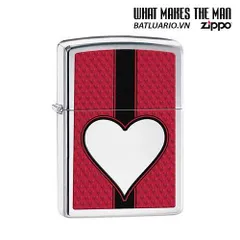 Bật Lửa Zippo 28466 - Bật Lửa Crôm Hình Trái Tim Bóng Crôm Sang Trọng, Quà Tặng Cho Fan Zippo