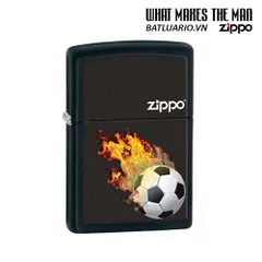 Bật Lửa Zippo 28302 - Bật Lửa Thể Thao Soccer Đen Bóng Mờ - Quà Tặng Dành Cho Người Hâm Mộ Bóng Đá