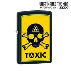 Bật Lửa Zippo 28310 - Mẫu Toxic Skull and Crossbones Đen Mờ, Quà Tặng Độc Đáo Cho Fan Hâm Mộ Hình Xăm