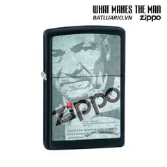 Bật Lửa Zippo 28300 Black Matte - Bật Lửa Depot Thương Hiệu Chất Lượng, Logo Độc Đáo, Quà Tặng Cao Cấp
