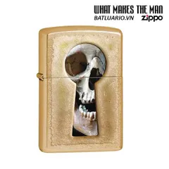 Bật Lửa Zippo 28540 Keyhole Skull Gold Dust - Bật Lửa Họa Tiết Đầu Bọ Cạp Sang Trọng, Quà Tặng Thú Vị Cho Người Sưu Tầm