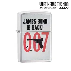 Zippo 007 James Bond Brushed Chrome Lighter - Authentic 29563 Collectible Gift for Movie Fans