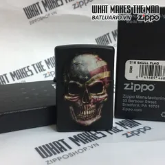 ZIPPO 218 Cờ Xương - Bật Lửa Chất Lượng Cao với Thiết Kế Phong Cách Hầm Hố - Quà Tặng Sành Điệu cho Người Yêu Thích Đồ Nghề