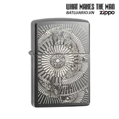 Zippo 29421 - Bật Lửa Zippo Đen Băng Hoa Văn Châu Á - Quà Tặng Độc Đáo Cho Người Yêu Thích Nghệ Thuật