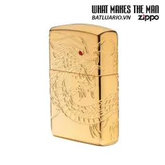 Zippo 29265 - Zippo Armor Bật Lửa Rồng Mắt Đỏ Khắc 360 Độ Mạ Vàng - Quà Tặng Phong Cách Thời Trang