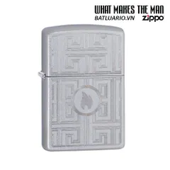 Zippo 29857 - Bật Lửa Satin Chrome Thiết Kế Labyrinth - Quà Tặng Cho Fan Hâm Mộ Huyền Bí
