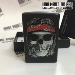 Zippo 218 Hippy Skull - Bật Lửa Họa Tiết Đầu V skull Phong Cách Hippie - Quà Tặng Độc Đáo cho Fan Văn Hóa Pop
