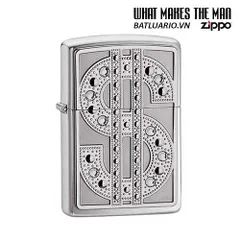 Bật lửa zippo 20904 - Bật lửa zippo Bling Emblem bóng Crôm
