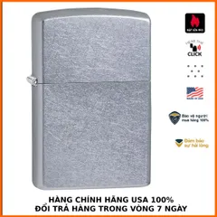Bật Lửa Zippo 207 STREET - Bật Lửa Chính Hãng Mỹ Mạ Chrome Trắng, Quà Tặng Sang Trọng, Bảo Hành Trọn Đời