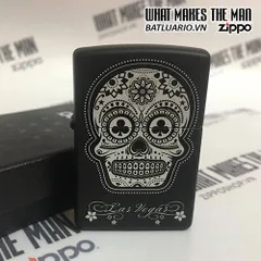 Bật Lửa ZIPPO 218 Las Vegas Skull - Thiết Kế Độc Đáo Hình Bảng Bổ Sung Cho Các Fan Đam Mê Xương Skull