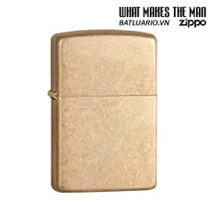Bật Lửa Zippo Armor 28496 - Bằng Đồng Thau Tumbled Brass, Phiên Bản Bền Bỉ, Quà Tặng Hoàn Hảo cho Người Yêu Thích Zippo