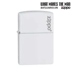 Bật Lửa Zippo 214ZL - Bật Lửa Trắng Mờ Có Logo, Chống Gió, Quà Tặng Sang Trọng, Hàng Nhập Mỹ, Bảo Hành Trọn Đời
