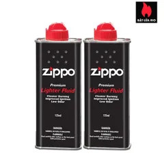 Combo 2 chai xăng Zippo chính hãng 125ml - Phụ kiện chống gió an toàn cho bật lửa Zippo, hàng nhập khẩu từ Mỹ