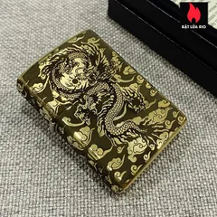 Zippo 254B Brass Khắc Hình Rồng Châu Á 4 Mặt - Bật Lửa Sang Trọng, Quà Tặng Độc Đáo Cho Fan Thích Sưu Tập