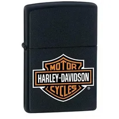 Zippo 218HD.H252 - Đèn Khò Zippo Logo Harley Davidson Màu Đen Nhám - Quà Tặng Thời Trang Cho Fan Hâm Mộ