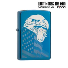 Zippo 29882 - Bật Lửa Thiết Kế Đại Bàng & Cờ Mỹ Bóng Đẹp, Hàng Chính Hãng Mỹ 100%