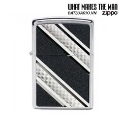 Bật Lửa Zippo 24872 Màu Bạc Đánh Bóng - Thiết Kế Huy Hiệu Chéo Chống Gió, Hàng Chính Hãng Mỹ, Quà Tặng Hoàn Hảo