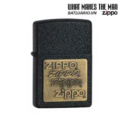 Zippo 362 - Bật Lửa Đồng Emblem Màu Đen Nhám Gồ Ghề - Quà Tặng Thời Trang Cho Người Mê Zippo