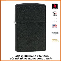 Bật Lửa Zippo 236 Đen Gân - Bật Lửa Chính Hãng Mỹ, Kháng Gió, Bảo Hành Trọn Đời, Quà Tặng Cao Cấp