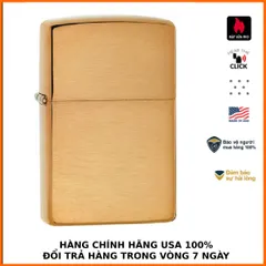 Bật Lửa Zippo Brushed Brass 204B Chính Hãng Mỹ - Vỏ Đồng Xước Sang Trọng, Bảo Hành Trọn Đời, Quà Tặng Độc Đáo