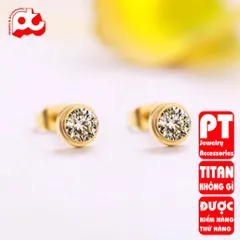 Bông Tai Nữ Titan Cao Cấp - Phụ Kiện Thời Trang Sang Trọng, Chống Gỉ, An Toàn Cho Da - Nhiều Màu Sắc Bạc, Vàng Tươi, Vàng Hồng