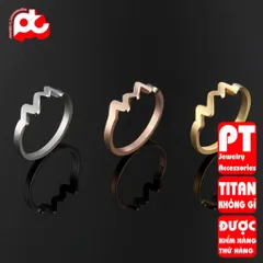 Nhẫn titan nữ nhịp tim cách điệu cao cấp thép không gỉ titanium trangsucpt 400525