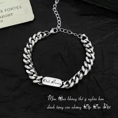 Lắc tay nam nữ Khắc Tên theo yêu cầu, Vòng tay đôi lắc ngắn Shop làm quà tặng, couple unisex 400633