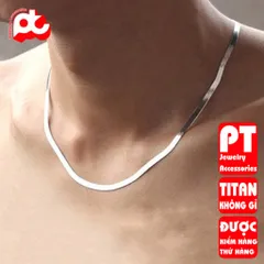 Dây chuyền nam titan cao cấp thép không gỉ dây mì dẹp trangsucpt 3mm PTDCNA43 400640