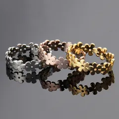 Nhẫn titan nữ cỏ 5 lá đặc cách điệu cao cấp thép không gỉ titanium PT Jewelry & Accessories 400668