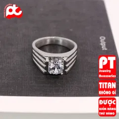 Nhẫn nam inox cao cấp thời trang titan cao cấp thời trang titan thép không gỉ 3 sọc PTNNA229 400698