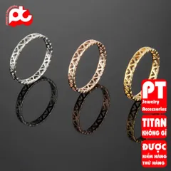 Nhẫn titan nữ trái tim cách điệu cao cấp thép không gỉ titanium trangsucpt 400865
