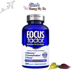 Viên uống bổ não Focus Factor Mỹ - Tăng cường trí nhớ, tập trung và sức khỏe não bộ - 180 viên bổ sung dinh dưỡng cho não