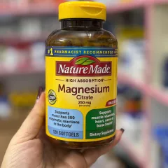 Nature Made Magnesium Citrate 250mg - 120 viên Hỗ trợ Thư Giãn Cơ và Giấc Ngủ - Sản Phẩm Hàng Mỹ Chính Hãng