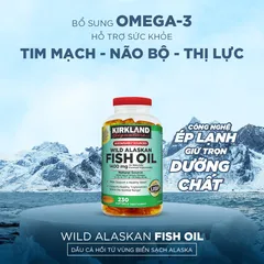 Dầu Cá Wild Alaskan Omega-3 1400mg Kirkland - 230 Viên Hỗ Trợ Tim Mạch & Tăng Cường Chức Năng Não Bộ
