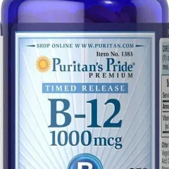 Viên Uống Bổ Máu Puritan's Pride Vitamin B-12 1000 mcg Timed Release - Hỗ Trợ Tăng Cường Trí Não và Năng Lượng - 250 Viên