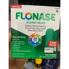 Xịt Mũi Dị Ứng Flonase - Giảm Nghẹt Mũi & Sổ Mũi, Hắt Hơi, Ngứa Mũi - Chai Nhập Từ Mỹ, Mẫu Mới Xanh Lá