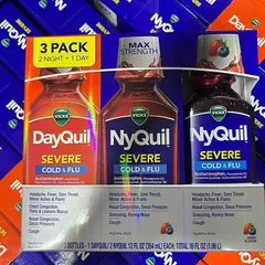 Set siro ho Dayquil & Nyquil chai vị dâu và vị bạc hà có tách lẻ 