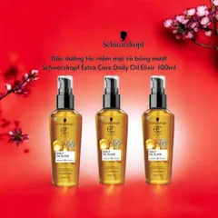 Serum Dưỡng Tóc Schwarzkopf Extra Care Daily Oil Elixir 100ml - Phục Hồi Tóc Khô, Chẻ Ngọn, Chống Oxy Hóa Hiệu Quả